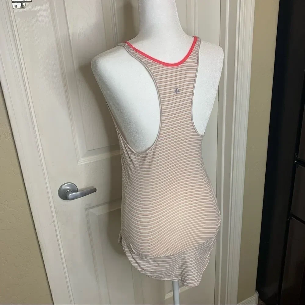 Lululemon Racerback Tank Hot Pink Trim Size 8
